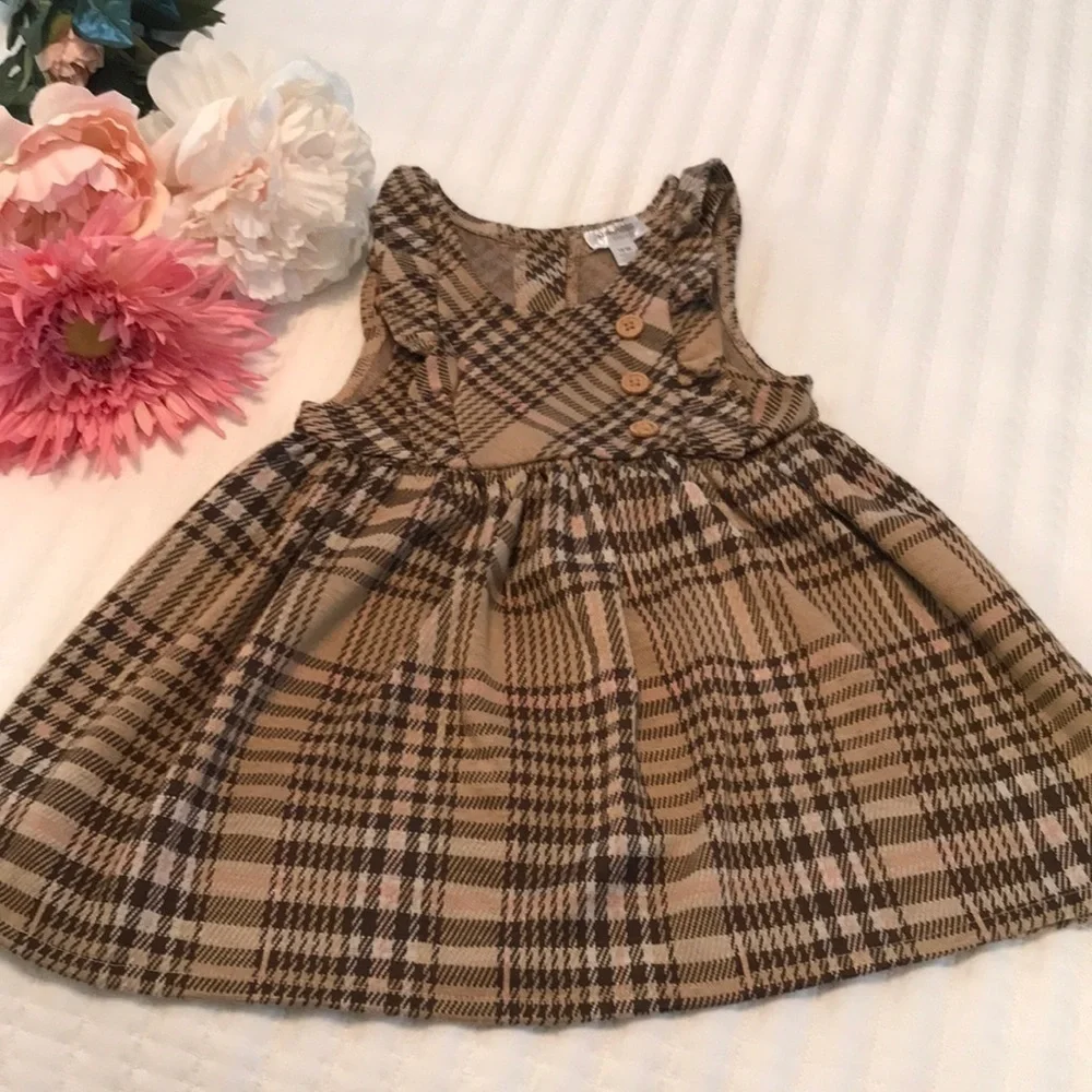 Nannette Brown Plaid Dress Size 18 Months Baby Girl
